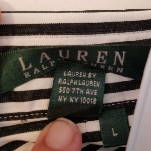 ๐ Lauren Ralph Lauren Red oxford OR Black crest , LG - Picture 4 of 9